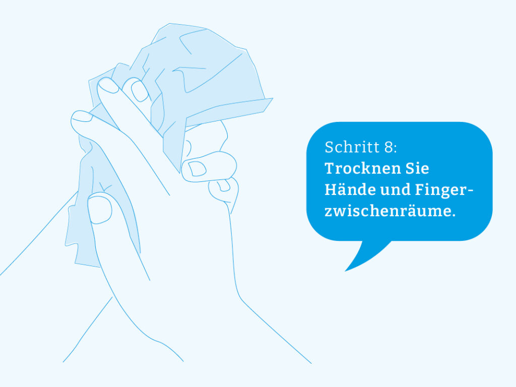 Schritt 8: Trocknen Sie Hände und Finger-zwischenräume.