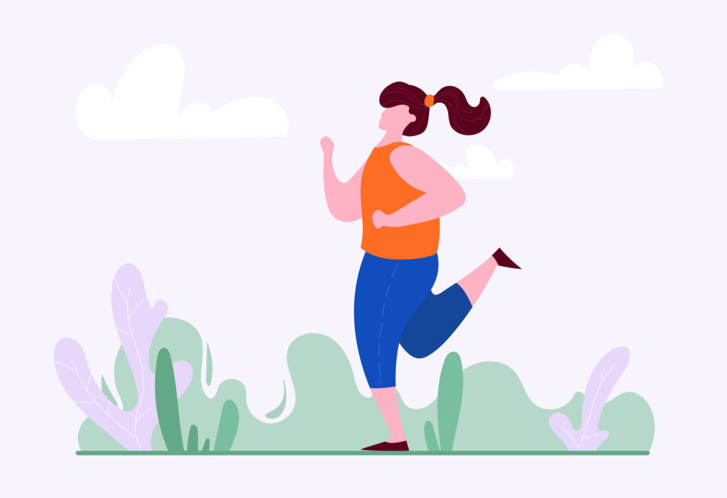 Illustration einer Frau beim Joggen